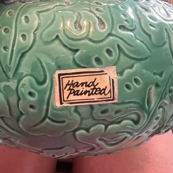 Fitz and Floyd hand painted ceramic bowl(does not include potpourri)green/yellow - Picture 5 of 8